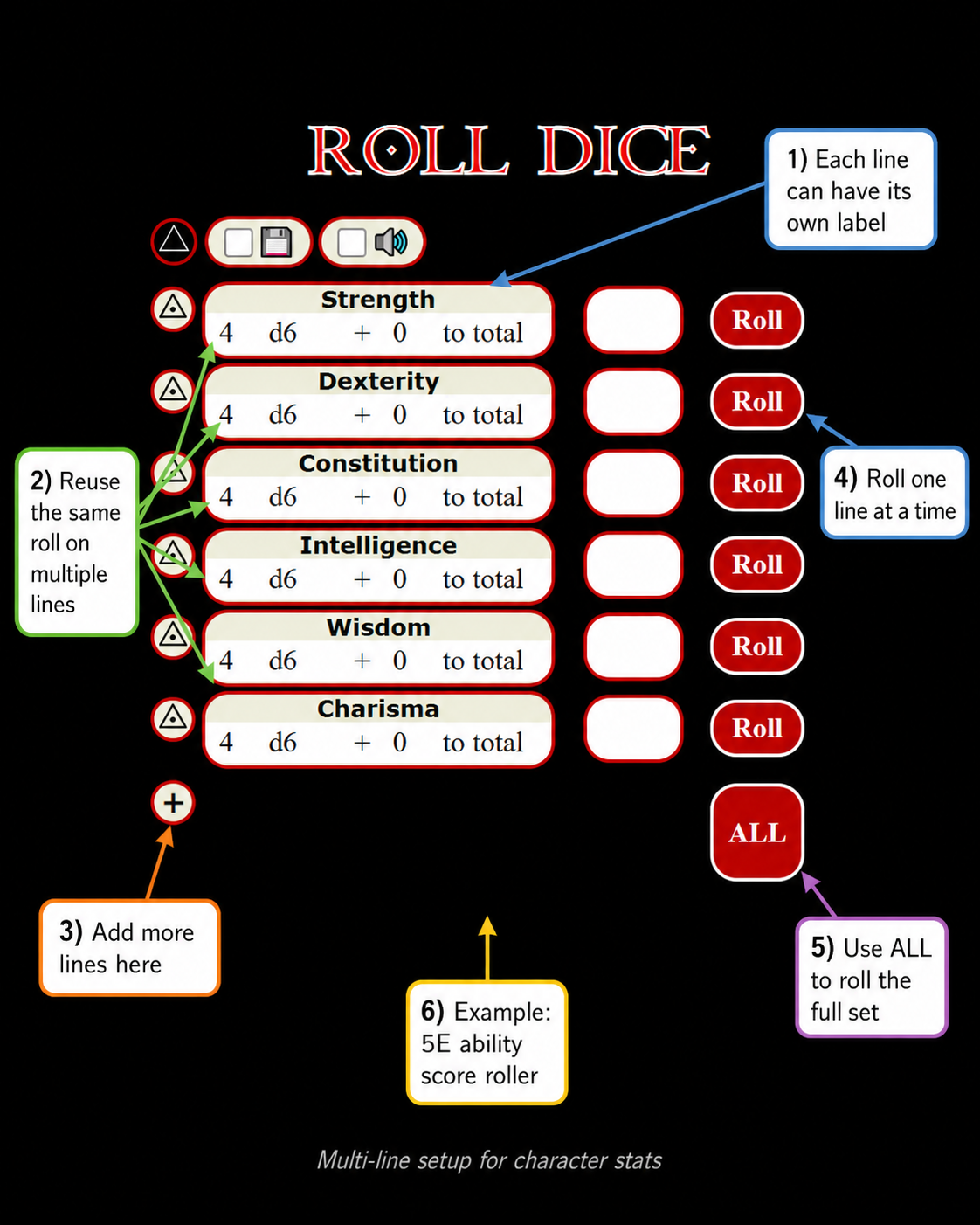 Example full ability score roller